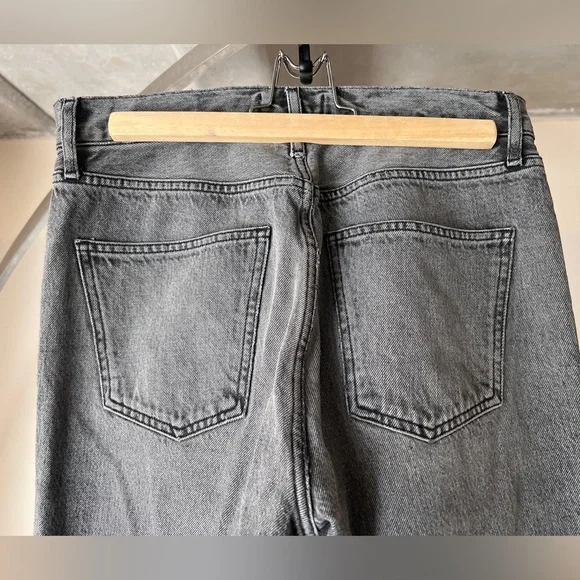 Agolde "Ripley" Cropped Charcoal Wide Leg Jeans - Sz 27 x 26" Inseam - Picture 5 of 13